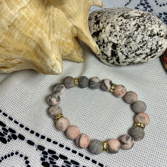 BOGO FREE Natural Pink Zebra Stone Bracelet 😍 - Picture 6 of 8